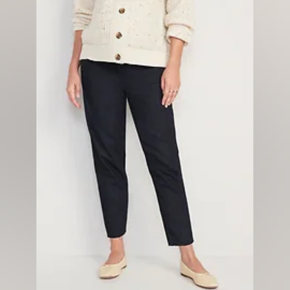 Maternity Front Low Panel Slouchy Taper Cropped Non-Stretch Jeans